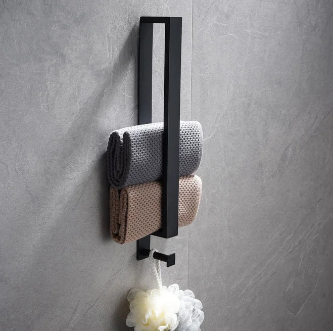 Wall Mounted Black Towel Bar