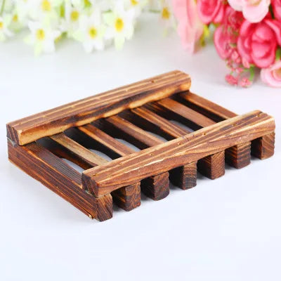 Carbonization Wooden Soap Dish Holder and Tray