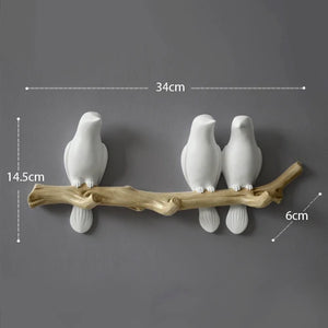 Decorative Bird Wall Hooks – Pink 4 birds
