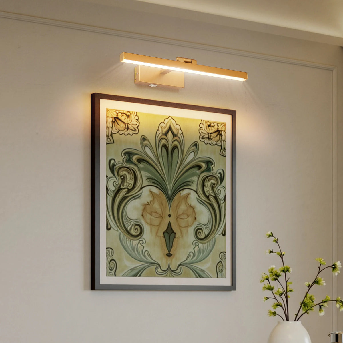 US Stock Free Shipping 15.9 Inch Rechargeable 3W LED Home Decor Luxury Art Frame Light USB Charging Remote Control Wall Lamp