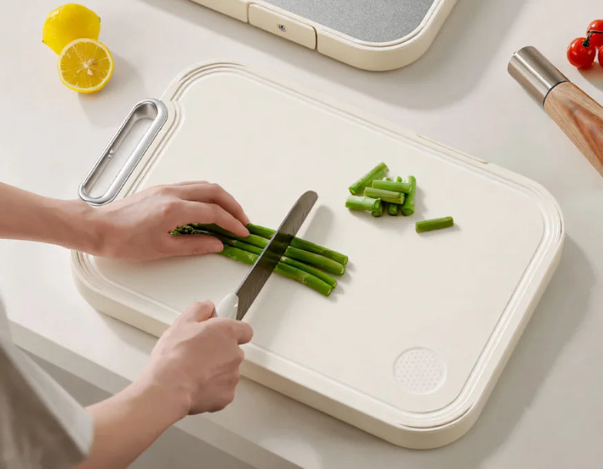 Non Toxic Double Sided Metal Pure Titanium Cutting Board Kitchen Wheat Straw PP Chopping Board Easy to Clean Large Size
