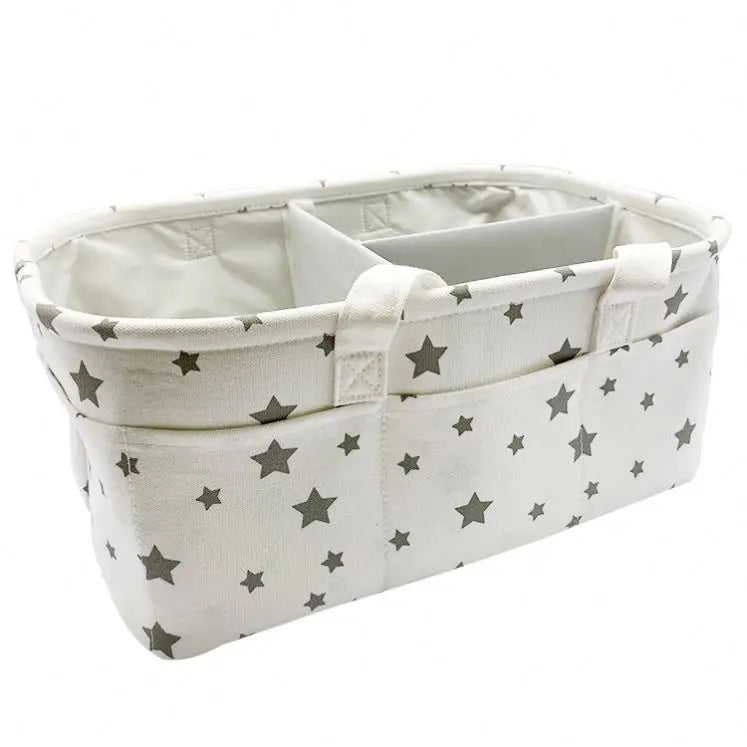 Gray Star Storage Caddy with Handles & Compartments