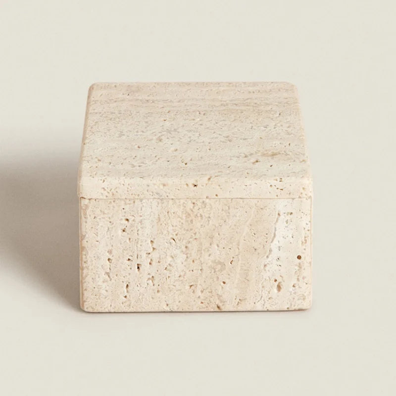 STONEKOCC Natural Travertine Storage Box with Lid Ready Stock in US Warehouse Fast Shipping