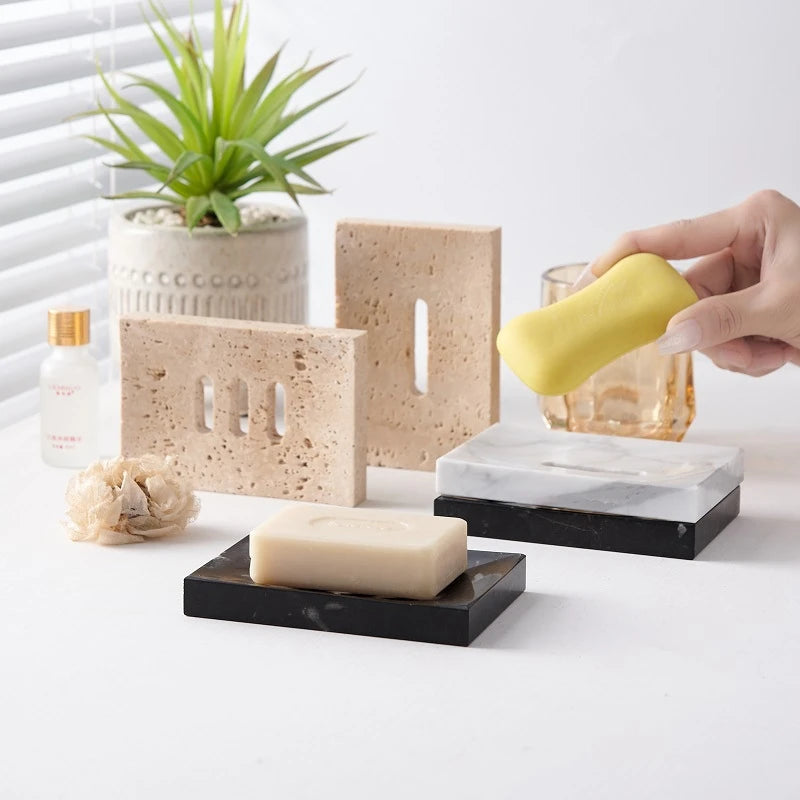Natural Marble Rectangular Soap Dish