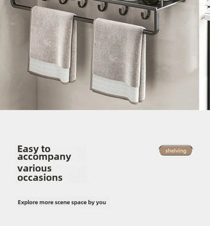 No-Drill Wall-Mounted Bathroom Shelf – alternate view