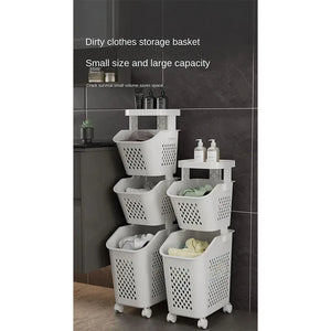 Rolling 3-Tier Laundry Sorter – alternate view