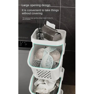 Rolling 3-Tier Laundry Sorter – alternate view