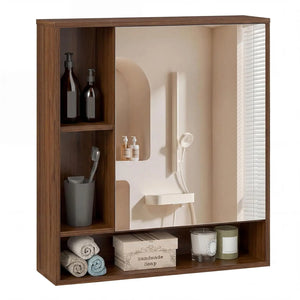 Mirrored Bathroom Wall Cabinet with Open Shelves – alternate view