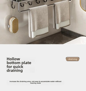No-Drill Wall-Mounted Bathroom Shelf – alternate view