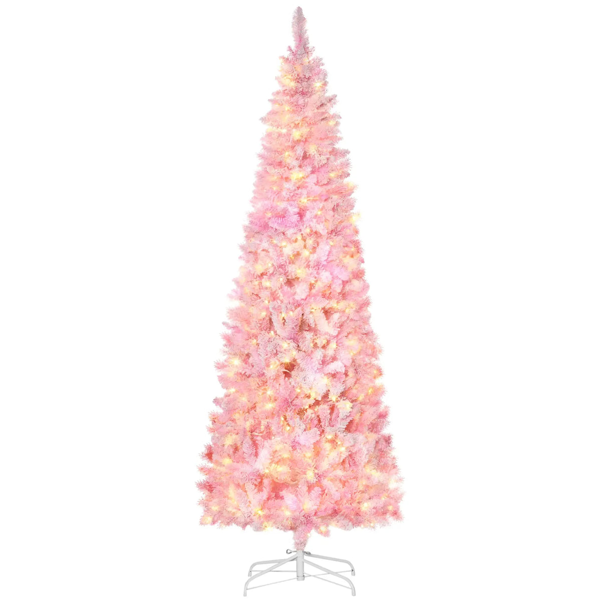 7.5ft Artificial Christmas Tree with 350 LED Lights Pink