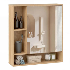 Mirrored Bathroom Wall Cabinet with Open Shelves – alternate view