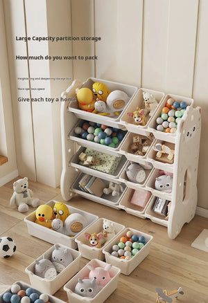 Multi-Tier Children's Toy and Book Storage Organizer