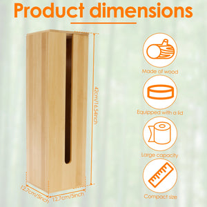 Wooden Toilet Paper Storage Box with Lid – alternate view