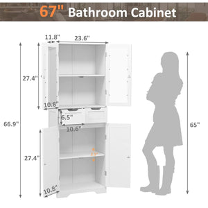 67-Inch Freestanding Bathroom Storage Cabinet – alternate view