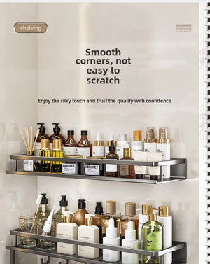 No-Drill Wall-Mounted Bathroom Shelf – alternate view