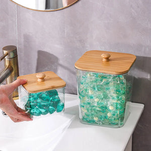 Bamboo-Lid Laundry Detergent Storage Container – alternate view