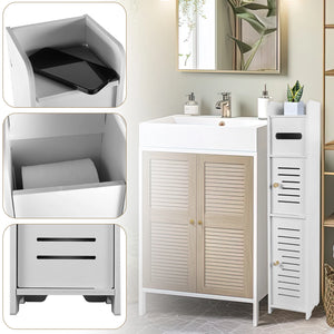 Slim Floor-to-Ceiling Bathroom Storage Cabinet – alternate view