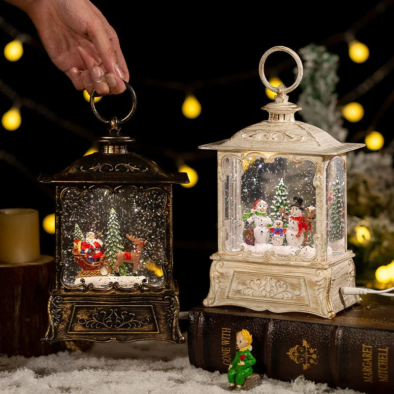 Christmas Music Box With Christmas Lights Ornaments