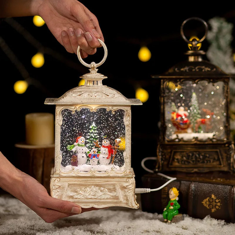 Christmas Music Box With Christmas Lights Ornaments