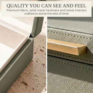 Sage Green Decorative Storage Boxes with Lids – Set of 2