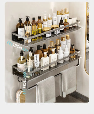No-Drill Wall-Mounted Bathroom Shelf – alternate view
