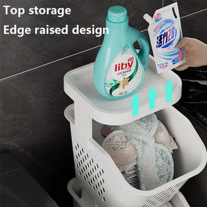 Rolling 3-Tier Laundry Sorter – alternate view