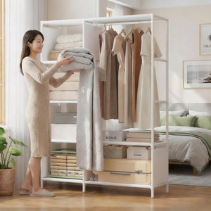Multi-Tier Clothes and Quilt Storage Rack