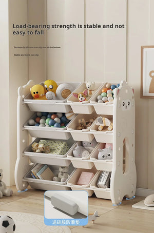 Multi-Tier Children's Toy and Book Storage Organizer
