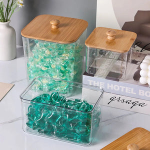 Bamboo-Lid Laundry Detergent Storage Container – alternate view