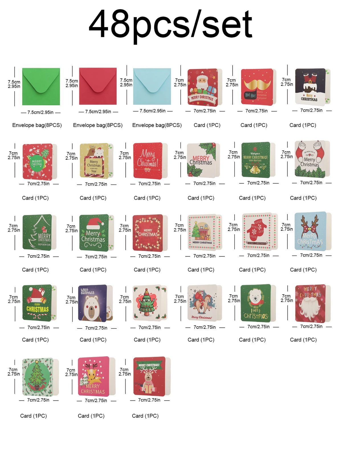 New Year Christmas Eve Christmas Greeting Card Small Mini