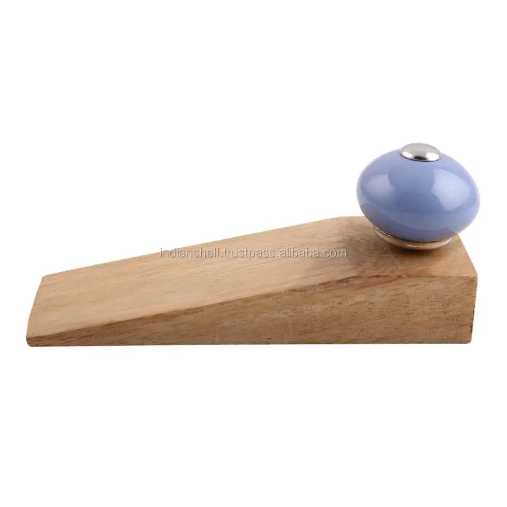 Slate Blue Round Ceramic Door Stopper