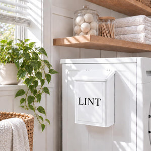 Magnetic Metal Lint Bin with Lid – Laundry Room Organizer