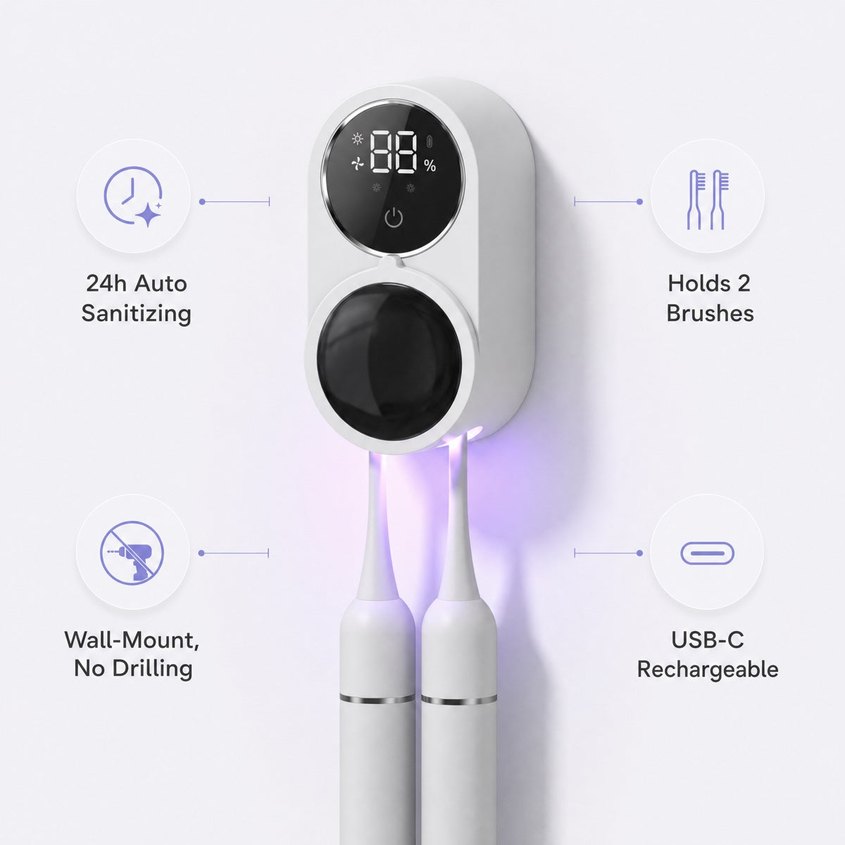UV Toothbrush Sanitizer – alternate view