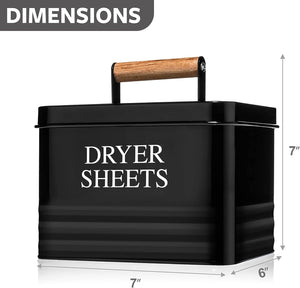 Black Metal Dryer Sheet Holder with Wood Handle