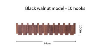 Piano-Key Folding Wall Coat Rack – Black Walnut 4 Hooks