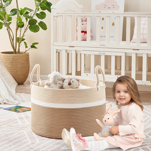 Extra-Large Cotton Rope Blanket Basket with Handles
