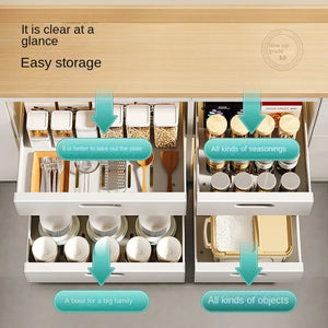 Pull-Out Cabinet Dish Organizer – White 30cm