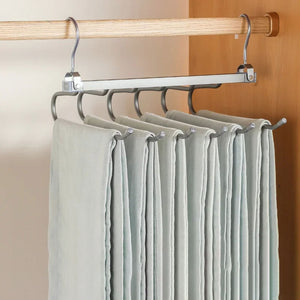 6-Tier Space-Saving Pants Hanger – Gray