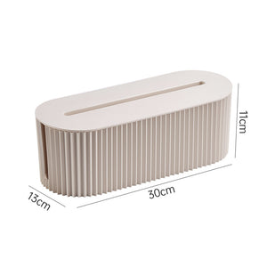 Desktop Outlet Cable Storage Box Power Plug Organizer – White