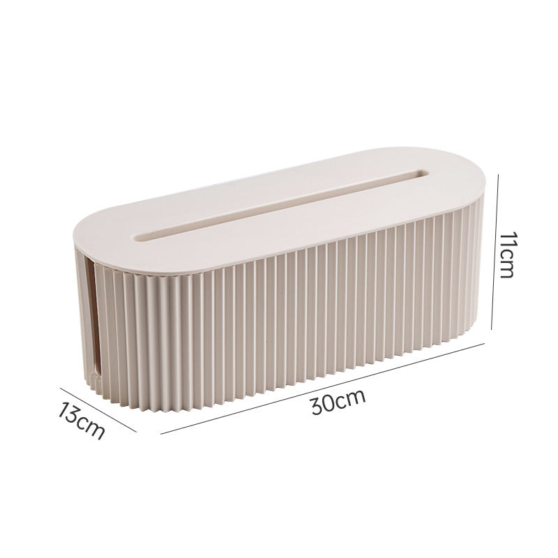 Desktop Outlet Cable Storage Box Power Plug Organizer – White