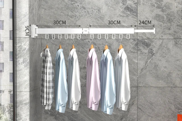 Retractable Cloth Drying Rack Folding Clothes Hanger Wall Mount – alternate view