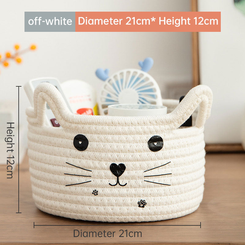 Handwoven Cotton Rope Storage Basket Dirty Clothes Basket Frame – alternate view
