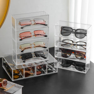 Acrylic Simple Clear Glasses Organizer Display Stand Sunglasses – Clear