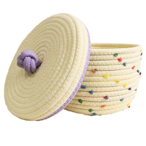 Creative desktop cosmetics storage woven basket – alternate view