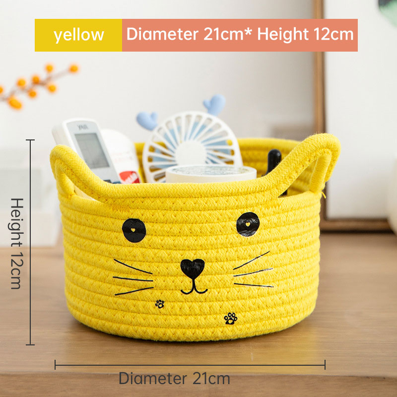Handwoven Cotton Rope Storage Basket Dirty Clothes Basket Frame – alternate view