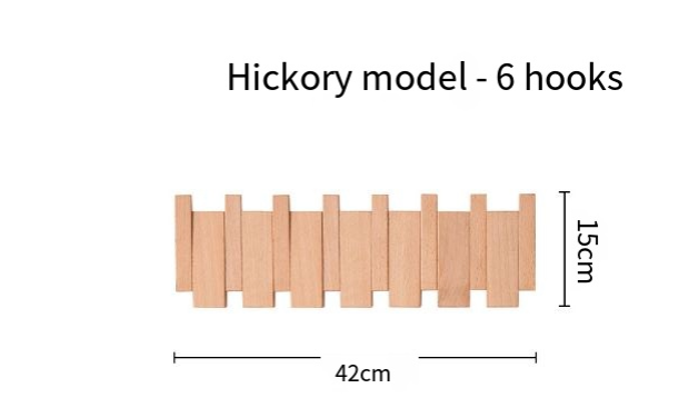 Piano-Key Folding Wall Coat Rack – Black Walnut 12 Hooks