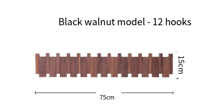 Piano-Key Folding Wall Coat Rack – 4 Hooks
