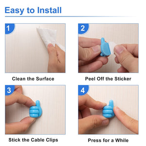 No-Drill Wall Cable Organizer Clips – alternate view
