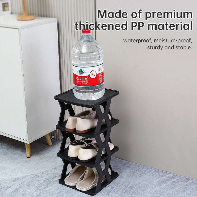 Stackable Plastic Shoe Rack – White