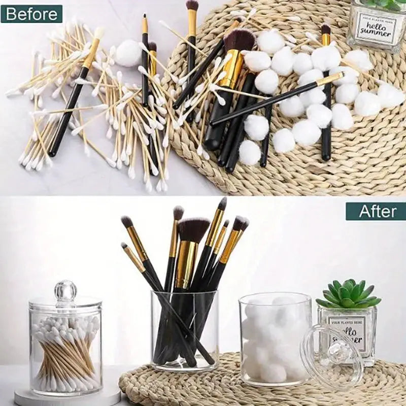 Clear Plastic Cotton Swab Holder and Bathroom Organizer – alternate view